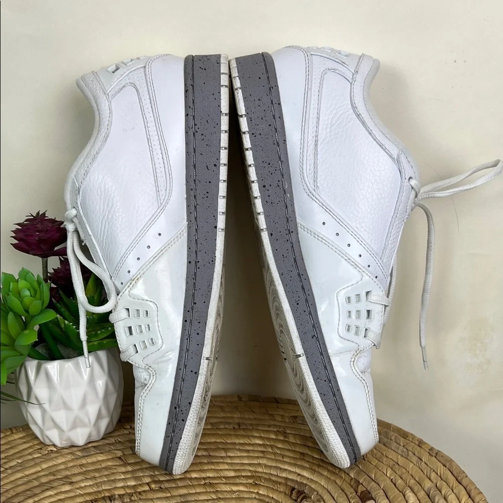 Jordan 1 Flight Low White and Gray Sneakers 11